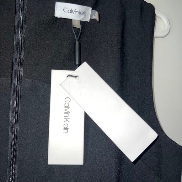 NEW Calvin Klein Sleeveless Asymmetric Fit & Flare Dress, Size 4 - Picture 14 of 16